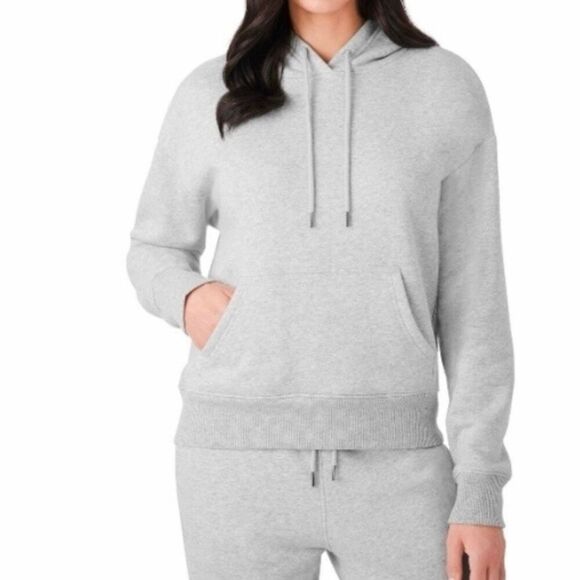 Member's Mark Tops - Member's Mark Women's Long Sleeve Relaxed Fit Fleece Hoodie - Light Grey Heather